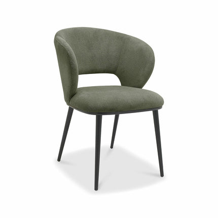 Bentley Designs Luca Green Fabric Dining Chair, 2 Pack – view 3