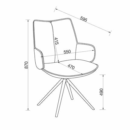 Bentley Designs Rowan Grey Fabric Dining Chair – view 2