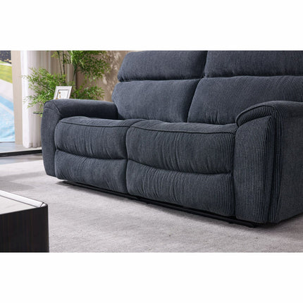 Atlanta Grey Cord Fabric Power Reclining Large 2 Seater Sofa – view 4