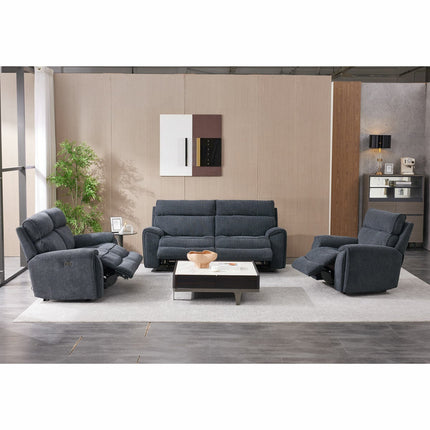 Atlanta Grey Cord Fabric Power Reclining Large 2 Seater Sofa – view 8