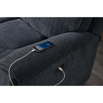 Atlanta Grey Cord Fabric Power Reclining 2 Seater Sofa – view 6