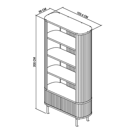 Bentley Designs Vega Scandi Light Oak Open Display Bookcase – view 2