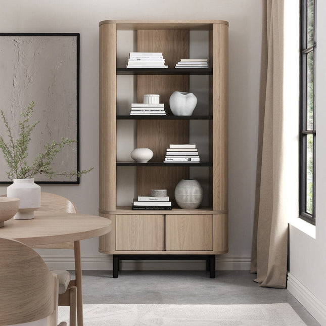 Bentley Designs Vega Scandi Light Oak Open Display Bookcase