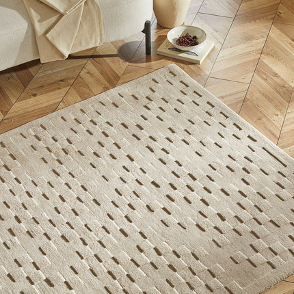 Concept Looms Priory Taupe Squares Rug in 4 Sizes – view 2