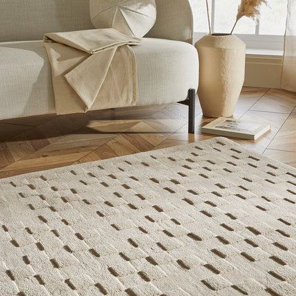 Concept Looms Priory Taupe Squares Rug in 4 Sizes – view 3