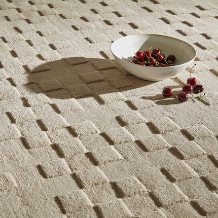 Concept Looms Priory Taupe Squares Rug in 4 Sizes – view 5