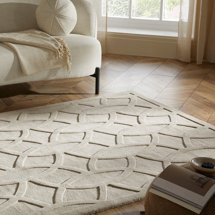 Concept Looms Priory Taupe Circles Rug in 4 Sizes – view 3