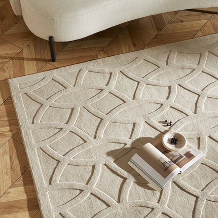 Concept Looms Priory Taupe Circles Rug in 4 Sizes – view 2