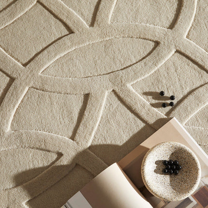 Concept Looms Priory Taupe Circles Rug in 4 Sizes – view 5