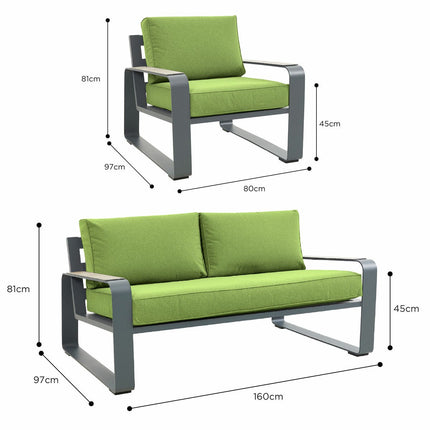 Stone Garden 5 Piece Deep Seating Patio Set in Green – view 2