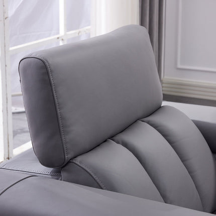 Dallas Grey Leather Power Recliner Armchair – view 5