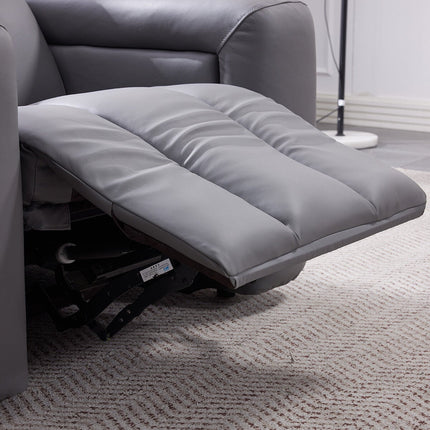 Dallas Grey Leather Power Recliner Armchair – view 4