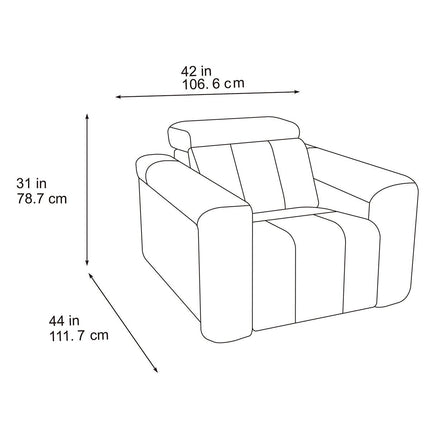 Dallas Grey Leather Power Recliner Armchair – view 2
