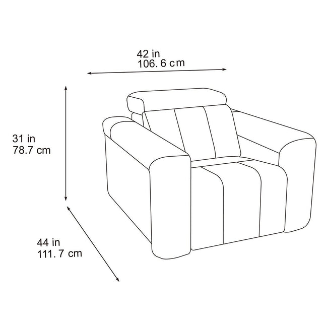 Dallas Grey Leather Power Recliner Armchair – view 2