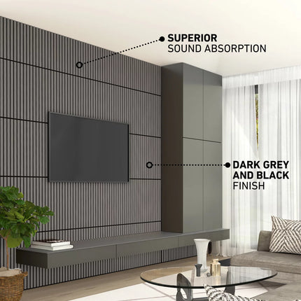 Artika Sonolok Acoustic Wall Panel Set in Dark Grey & Black, 4 Pack