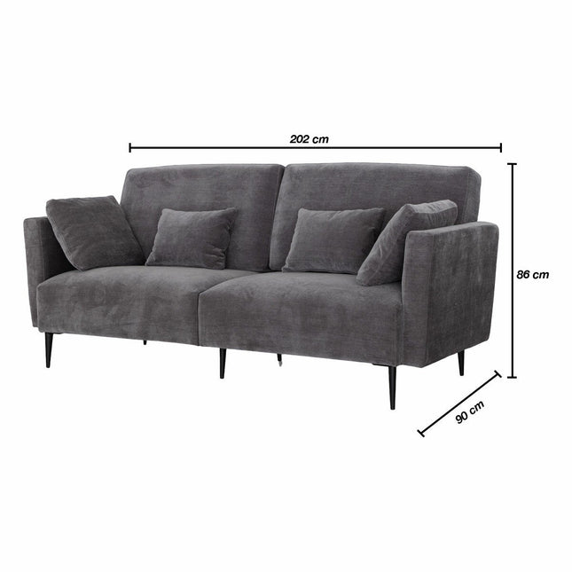 MOONAP Monroe Dark Grey Fabric 3 Seater Sofa – view 2