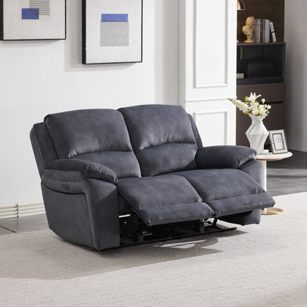 Belagio Blue Fabric Power Recliner 2 Seater Sofa – view 3