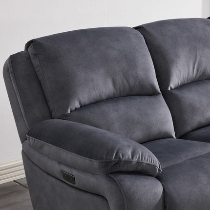 Belagio Blue Fabric Power Recliner 2 Seater Sofa – view 4