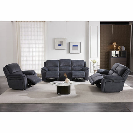 Belagio Blue Fabric Power Recliner 2 Seater Sofa – view 8