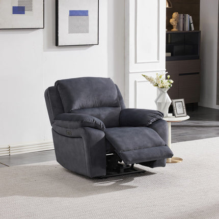 Belagio Blue Fabric Power Recliner Armchair – view 3