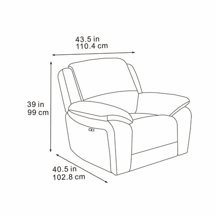 Belagio Blue Fabric Power Recliner Armchair – view 2