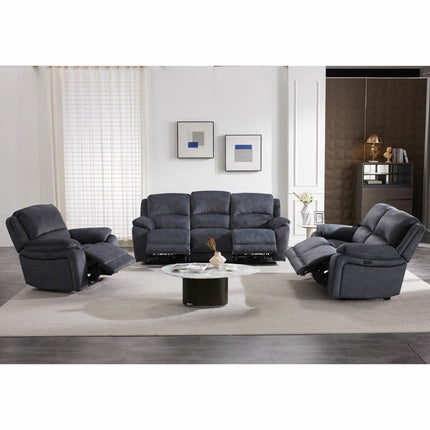 Belagio Blue Fabric Power Recliner Armchair – view 6