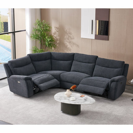 Maverick Grey Fabric Power Reclining Corner Sofa – view 4