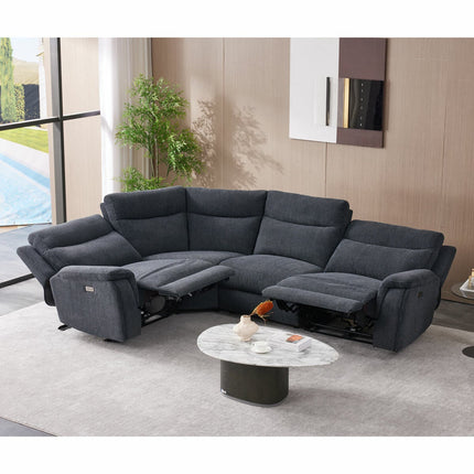 Maverick Grey Fabric Power Reclining Corner Sofa – view 3