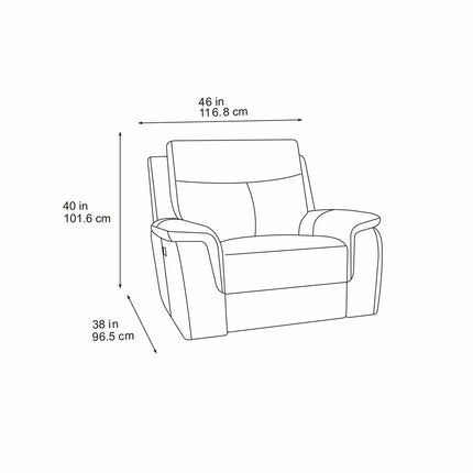Maverick Grey Fabric Power Recliner Armchair – view 2