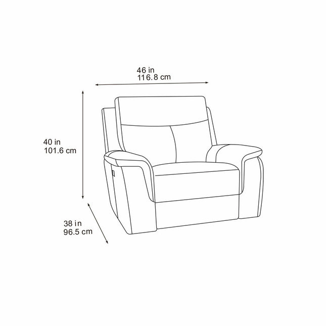 Maverick Grey Fabric Power Recliner Armchair – view 2