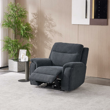 Maverick Grey Fabric Power Recliner Armchair – view 3