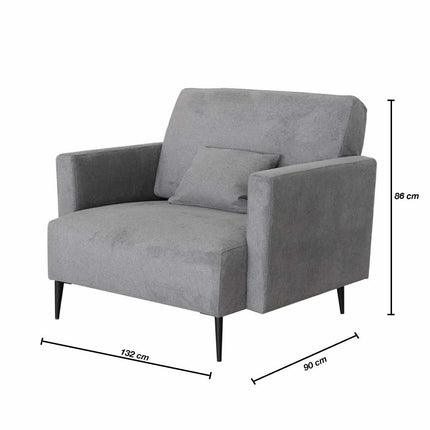 MOONAP Monroe Dark Grey Fabric Loveseat – view 2
