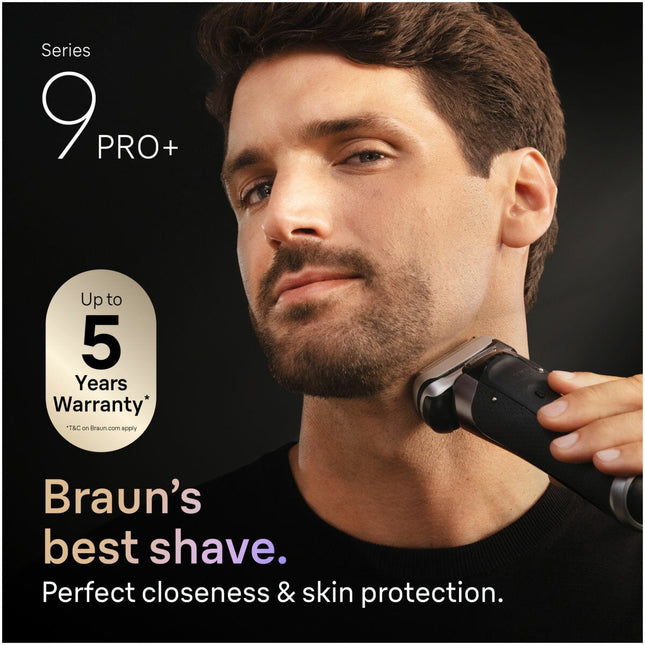 Braun 9675cc Series 9 Pro+ Shaver with Cleaning & Power Case in Grey – view 2