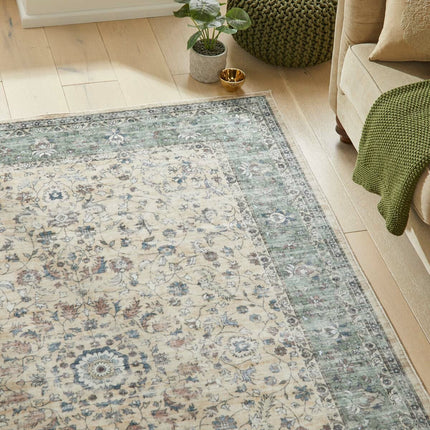 Concept Looms Liberty Cream Green Washable Rug, in 3 Sizes – view 2