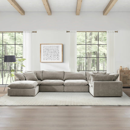 Aiden & Ivy Sereen Beige Fabric 6 Piece Modular Sofa – view 3