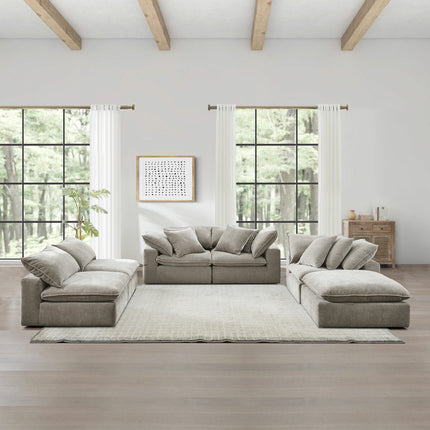 Aiden & Ivy Sereen Beige Fabric 6 Piece Modular Sofa – view 4