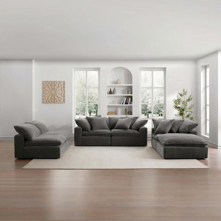 Aiden & Ivy Sereen Dark Grey Fabric 6 Piece Modular Sofa – view 4