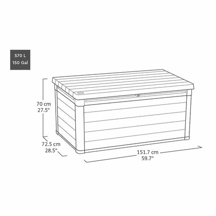 Keter Rosewood Signature 575 Litre (150 Gallon) Deck Box – view 2