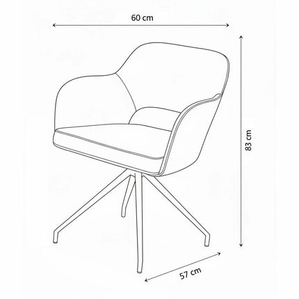 AKANTE Chicago Grey Swivel Dining Chair, 2 Pack – view 2