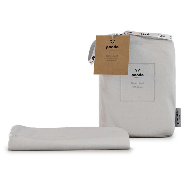 Panda 100% Bamboo White Fitted Sheet in 5 Sizes – view 2