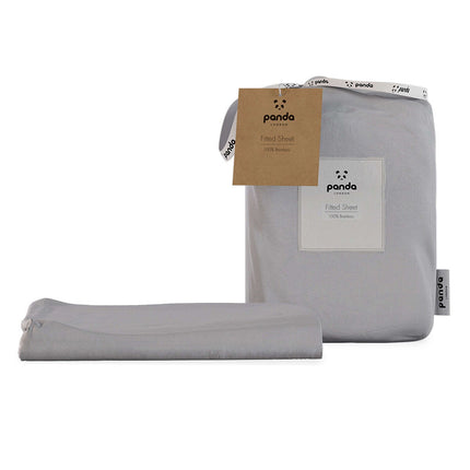 Panda 100% Bamboo Grey Fitted Sheet in 5 Sizes – view 2