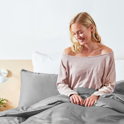 Panda 100% Bamboo Grey Fitted Sheet in 5 Sizes – view 4