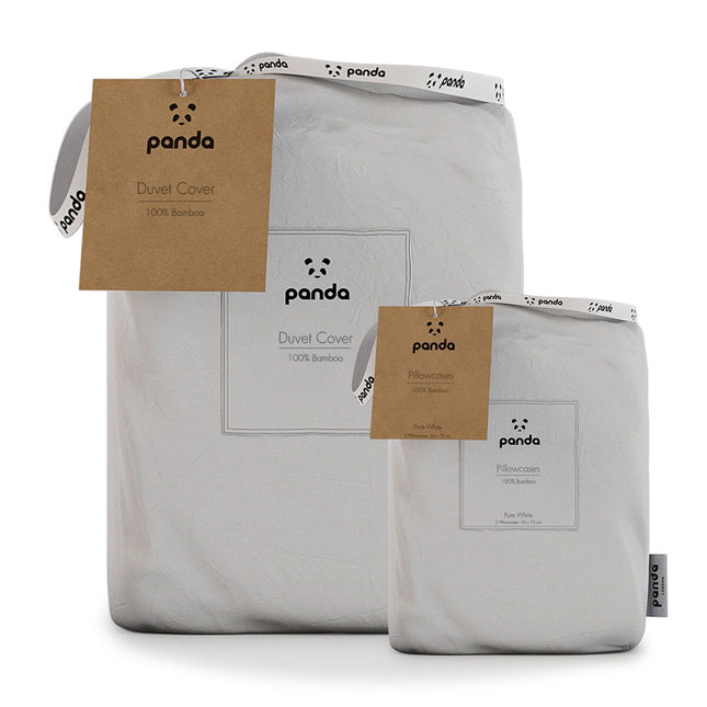 Panda 100% Bamboo White Duvet Cover Set in 4 Sizes – view 2