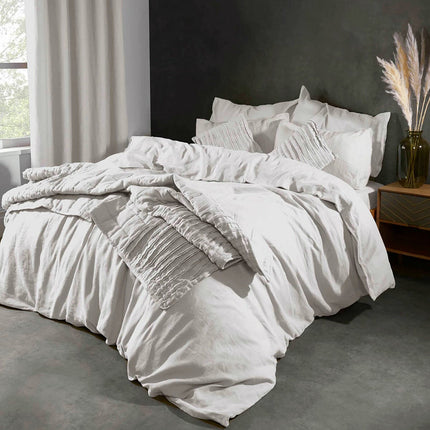 Lazy Linen 100% Washed White Linen Duvet Cover Set in 3 Sizes – view 2