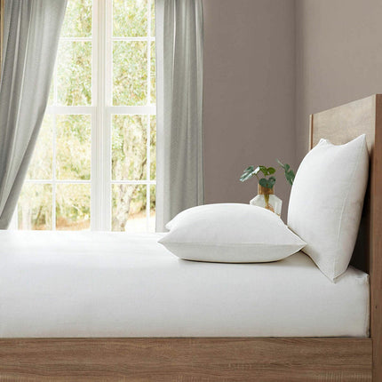 Lazy Linen 100% Washed White Linen Fitted Sheet in 3 Sizes