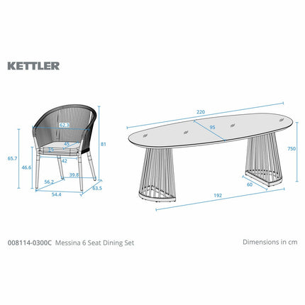 Kettler Messina 7 Piece Rope Dining Set – view 2