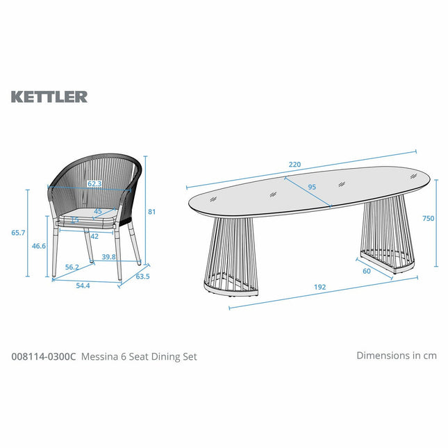 Kettler Messina 7 Piece Rope Dining Set – view 2