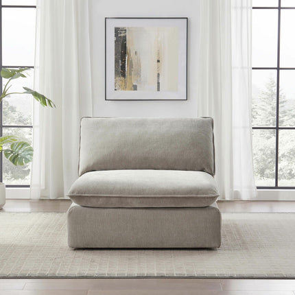 Aiden & Ivy Sereen Beige Fabric Armless Chair – view 3
