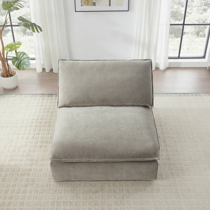 Aiden & Ivy Sereen Beige Fabric Armless Chair – view 4