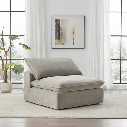 Aiden & Ivy Sereen Beige Fabric Armless Chair – view 5